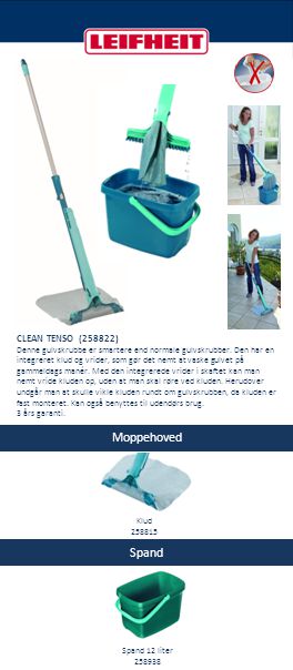 Moppehoved Spand CLEAN TENSO (258822)