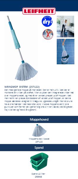 Moppehoved Spand WRINGMOP SYSTEM (257122) Moppehoved Viscose