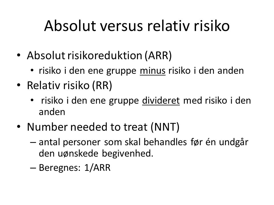 Absolut versus relativ risiko