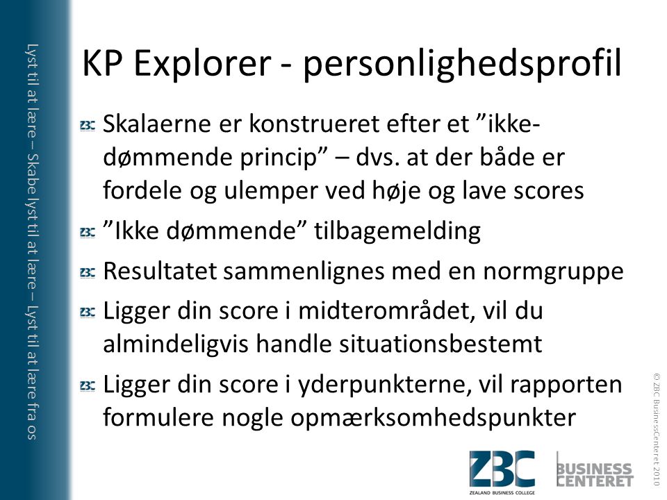 KP Explorer - personlighedsprofil