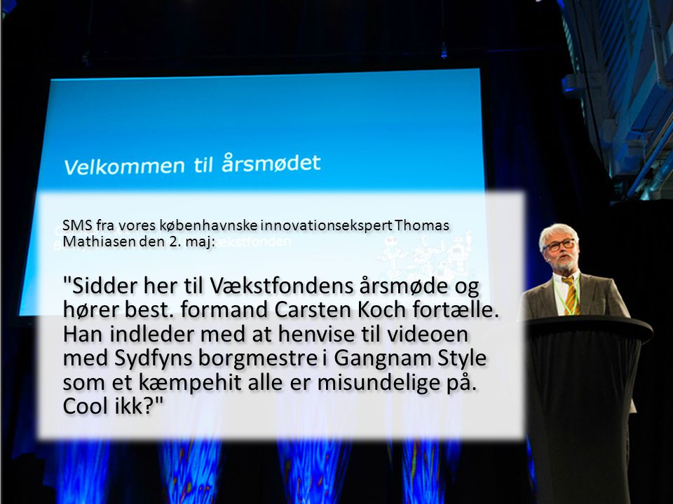SMS fra vores københavnske innovationsekspert Thomas Mathiasen den 2