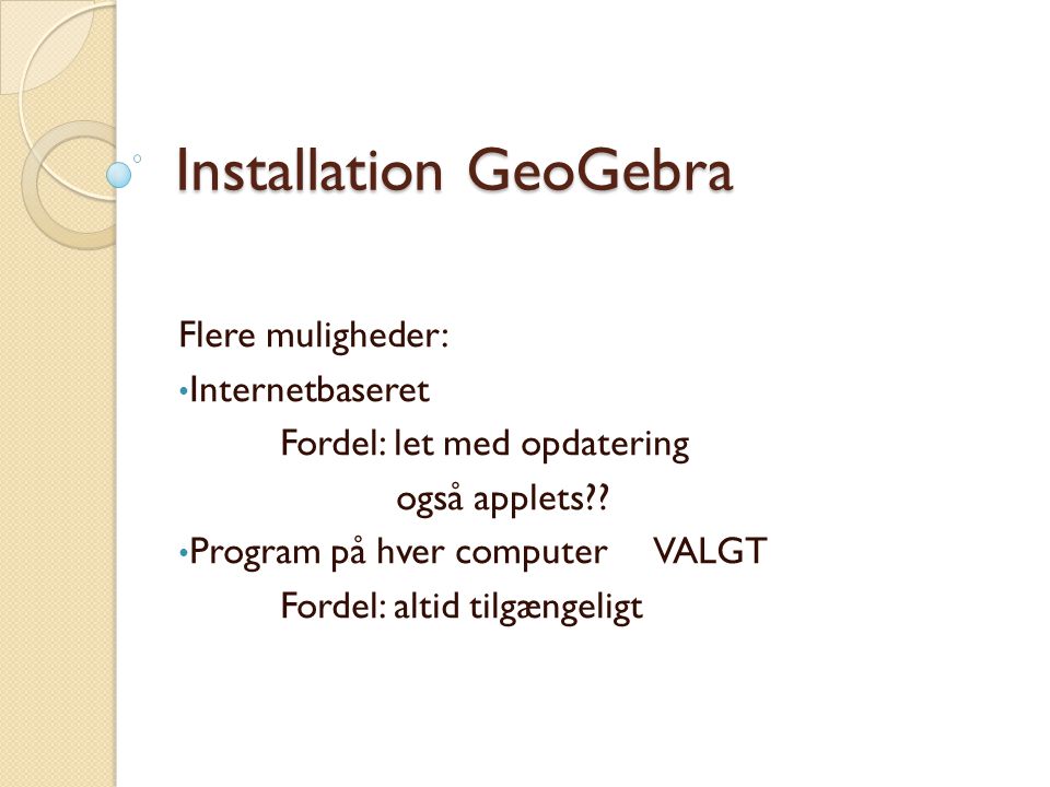 Installation GeoGebra