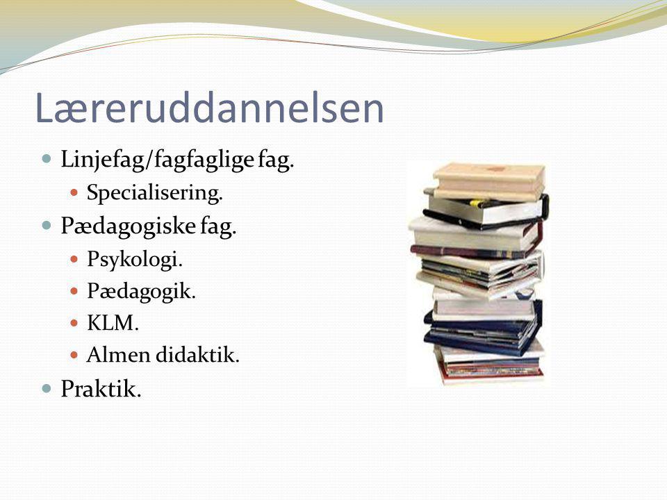 Læreruddannelsen Linjefag/fagfaglige fag. Pædagogiske fag. Praktik.