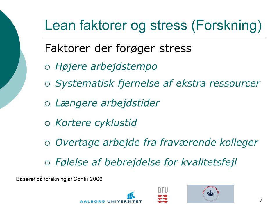 Lean faktorer og stress (Forskning)