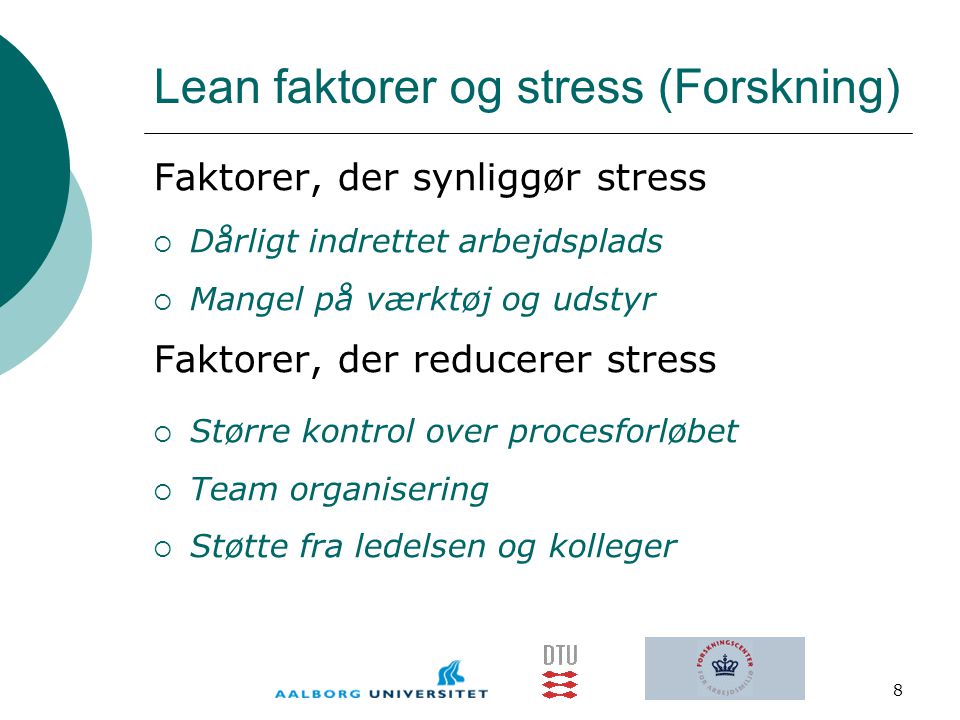Lean faktorer og stress (Forskning)