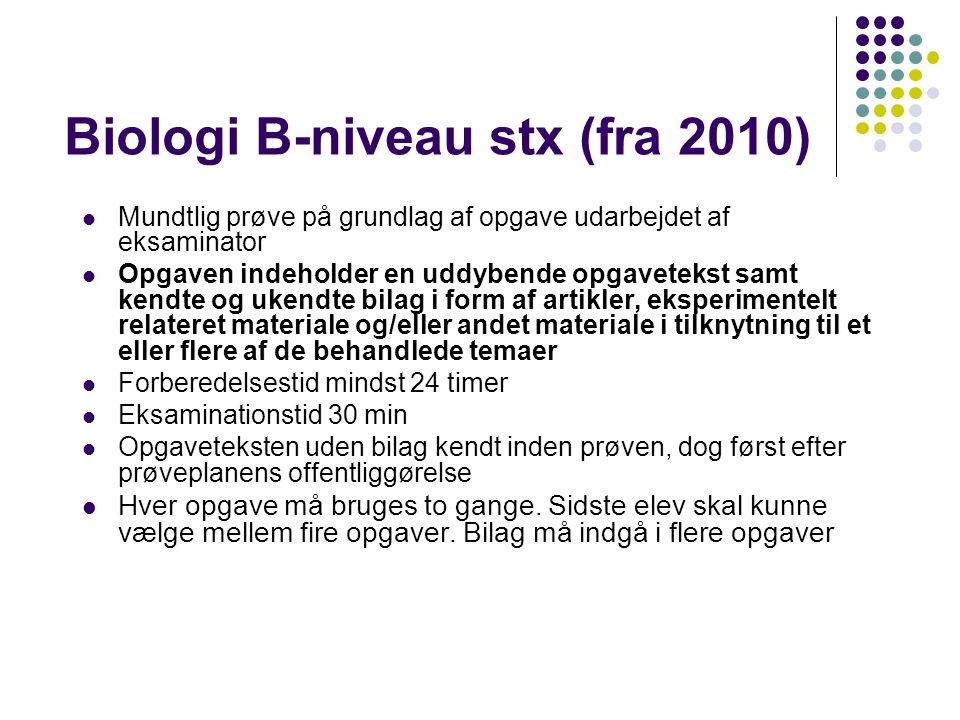 Biologi B-niveau stx (fra 2010)