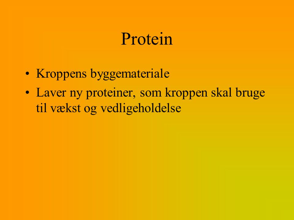 Protein Kroppens byggemateriale