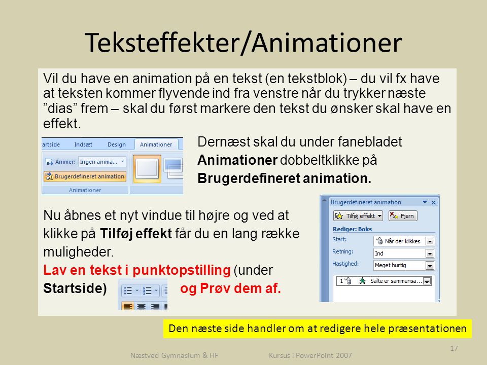 Teksteffekter/Animationer
