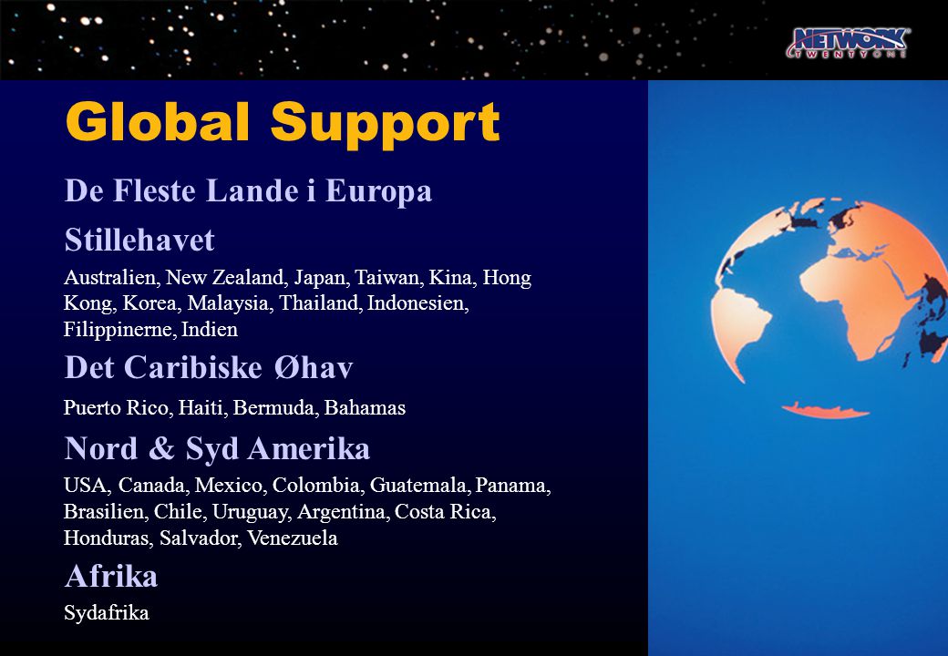 Global Support De Fleste Lande i Europa Stillehavet Det Caribiske Øhav