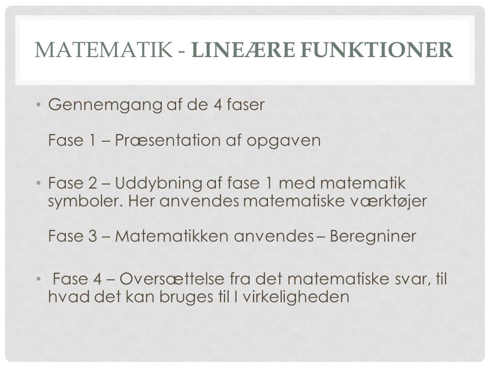 MatemaTik - Lineære funktioner