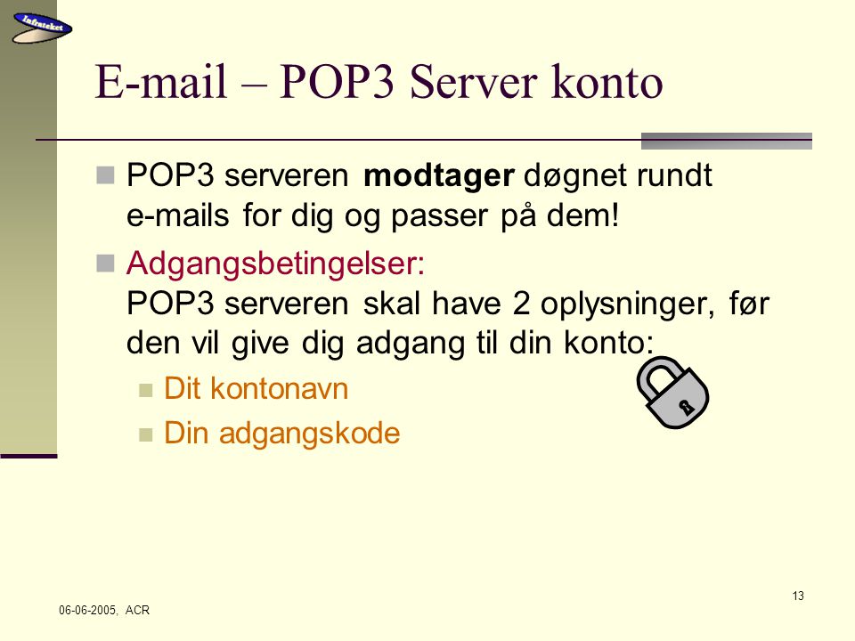 – POP3 Server konto