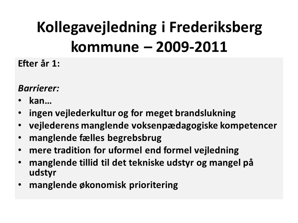 Kollegavejledning i Frederiksberg kommune –