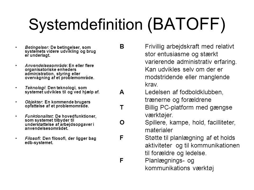 Systemdefinition (BATOFF)