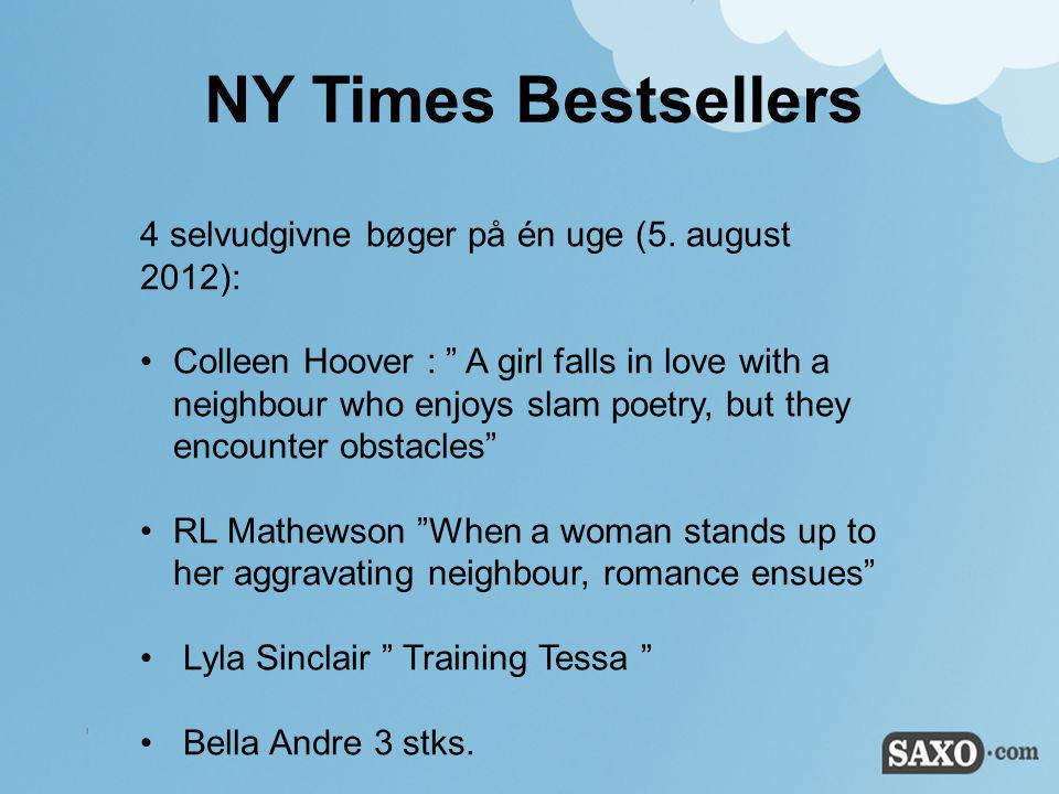 NY Times Bestsellers 4 selvudgivne bøger på én uge (5. august 2012):
