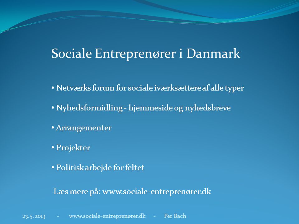 Sociale Entreprenører i Danmark