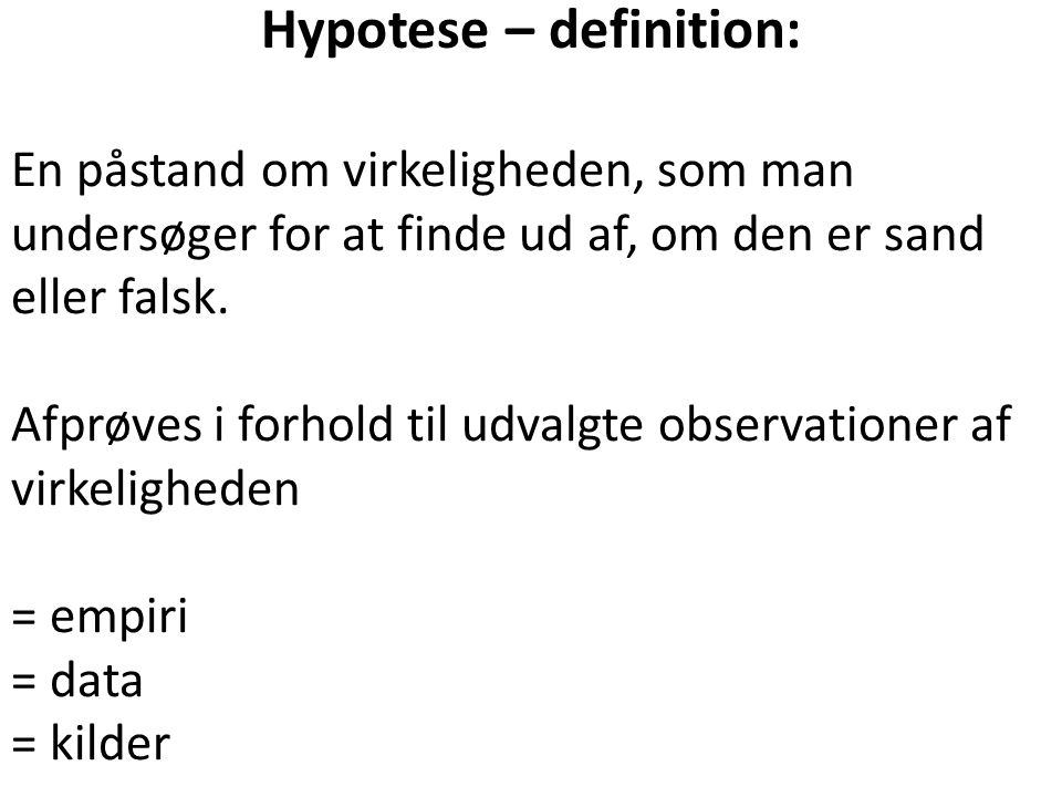 Hypotese – definition: