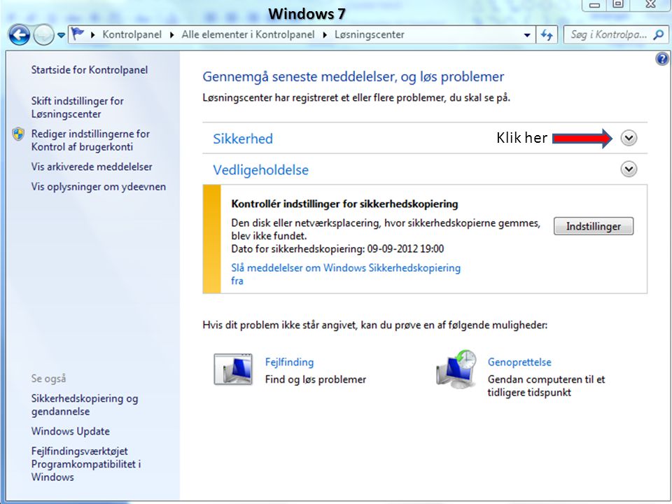 Windows 7 Klik her