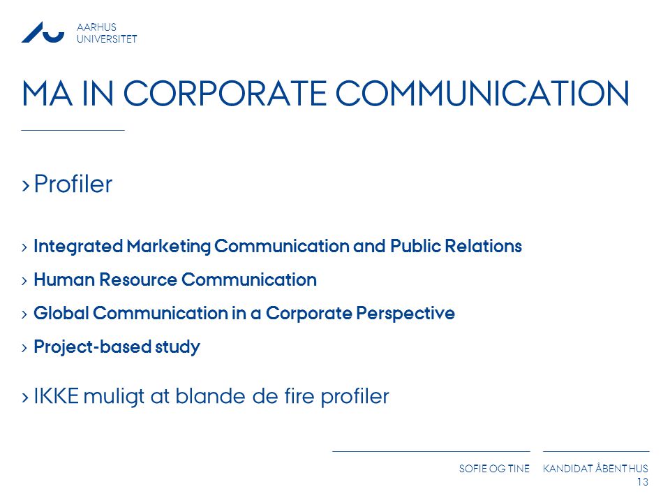 Ma in corporate communication