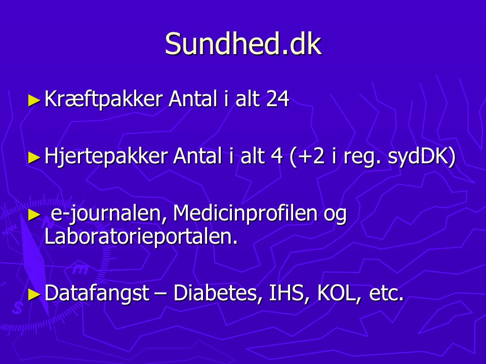 Sundhed.dk Kræftpakker Antal i alt 24
