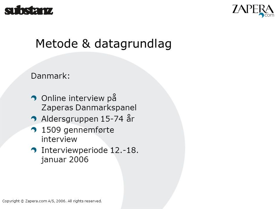 Metode & datagrundlag Danmark: