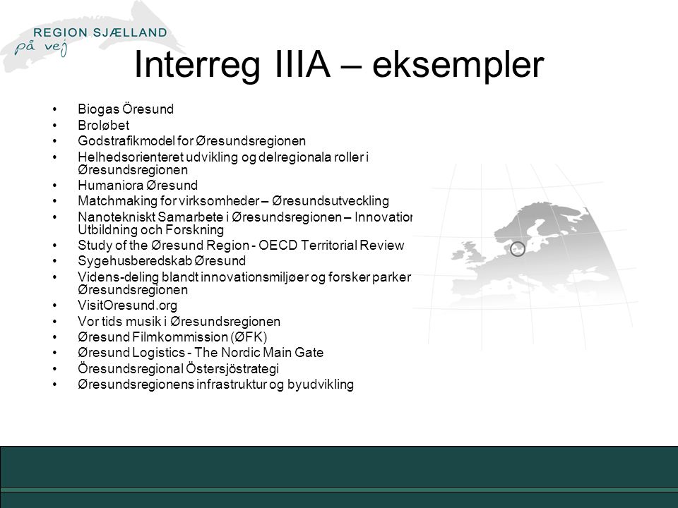 Interreg IIIA – eksempler