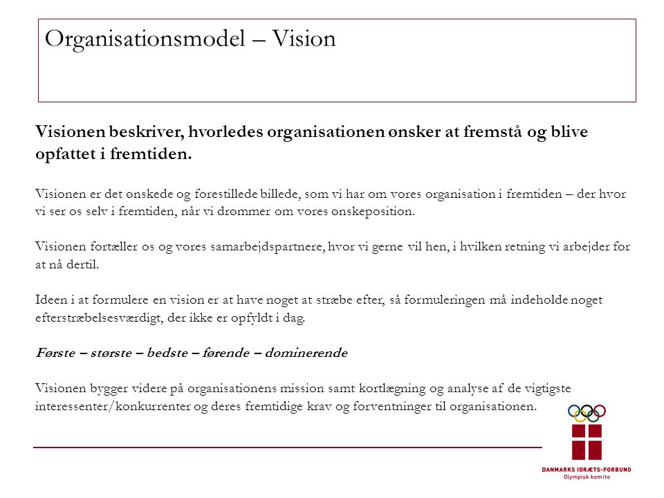 Organisationsmodel – Vision
