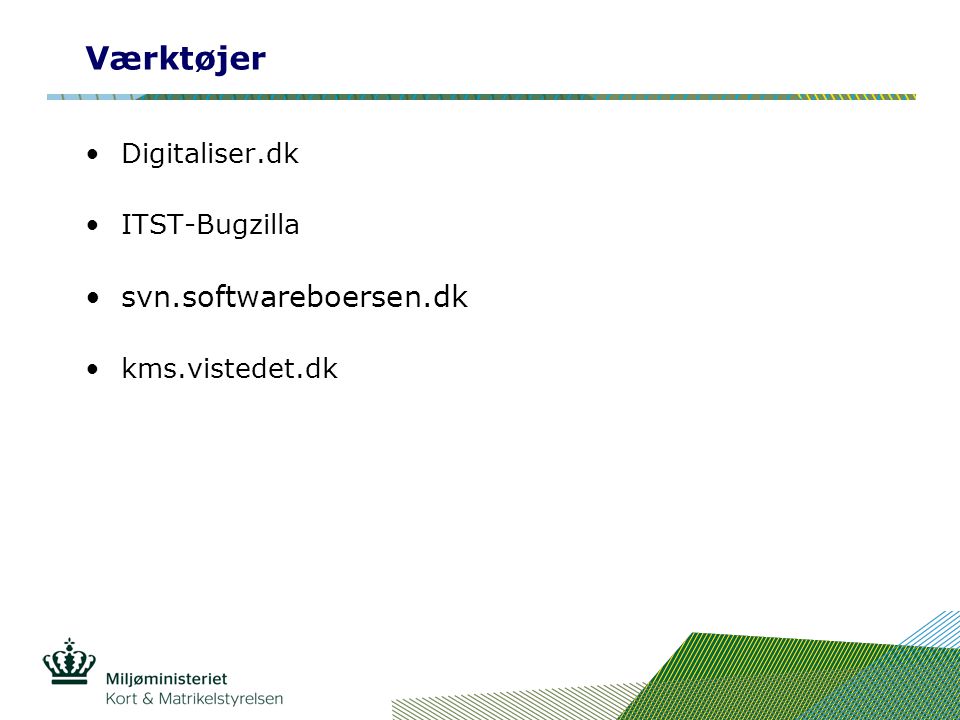 Værktøjer svn.softwareboersen.dk Digitaliser.dk ITST-Bugzilla