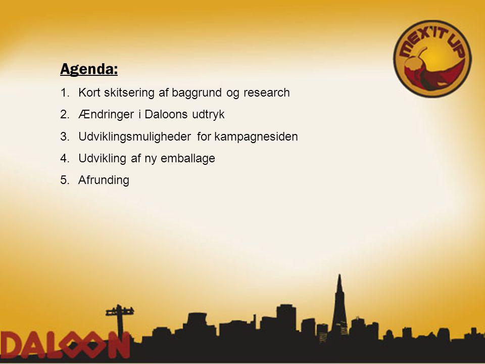 Agenda: Kort skitsering af baggrund og research