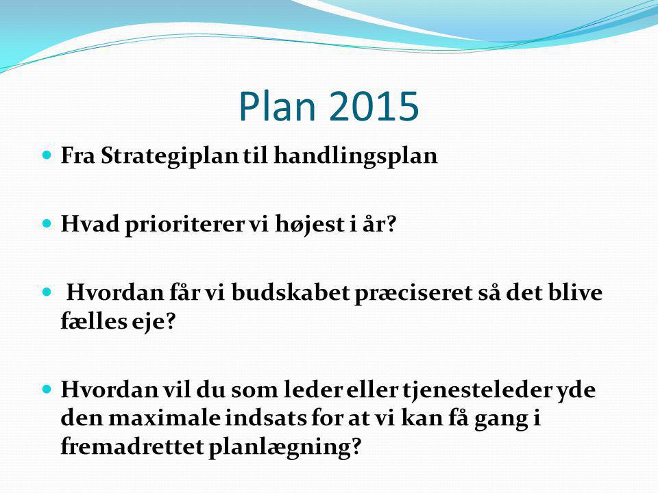 Plan 2015 Fra Strategiplan til handlingsplan