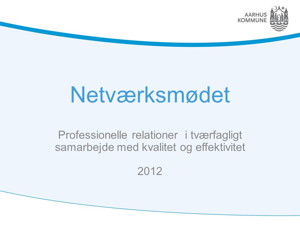 Netværksmødet Professionelle relationer i tværfagligt samarbejde med kvalitet og effektivitet