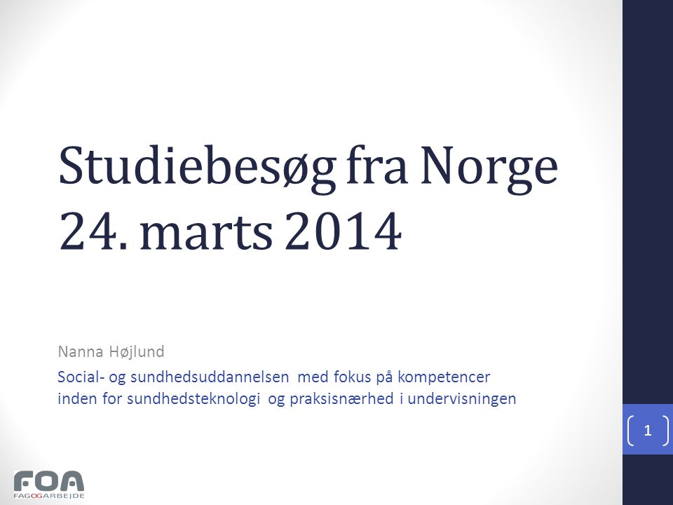 Studiebesøg fra Norge 24. marts 2014