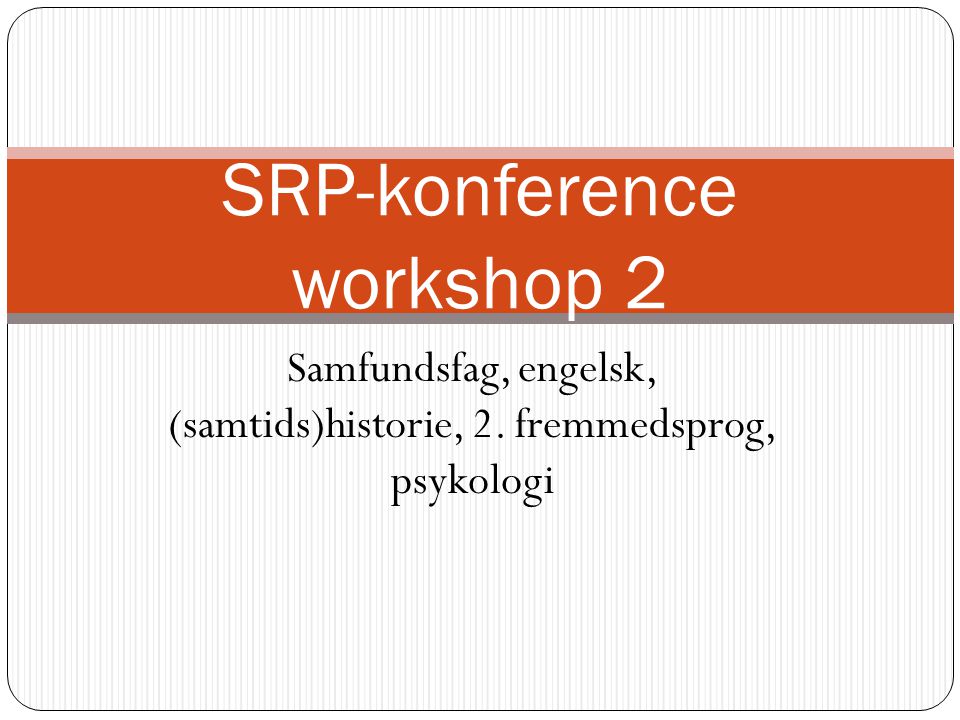 SRP-konference workshop 2