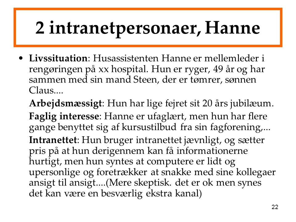 2 intranetpersonaer, Hanne