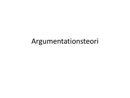 Argumentationsteori.