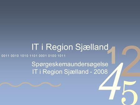 IT i Region Sjælland Spørgeskemaundersøgelse IT i Region Sjælland - 2008.