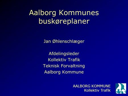Aalborg Kommunes buskøreplaner