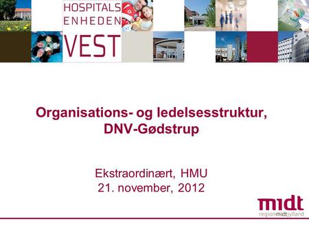 Organisations- og ledelsesstruktur, DNV-Gødstrup Ekstraordinært, HMU 21. november, 2012.