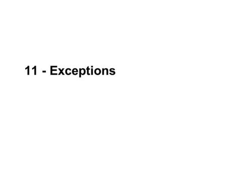 11 - Exceptions. 2 NOEA2009Java-kursus – Exceptions Hvad er en exception? En undtagelse. Typisk en fejl der opstår runtime Afbryder det normale programflow.