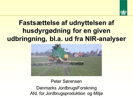 Peter Sørensen Danmarks JordbrugsForskning