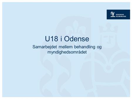 U18 i Odense Samarbejdet mellem behandling og myndighedsområdet.