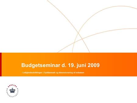 Budgetseminar d. 19. juni 2009 - Ledighedsudviklingen i Syddanmark og dimensionering af indsatsen.