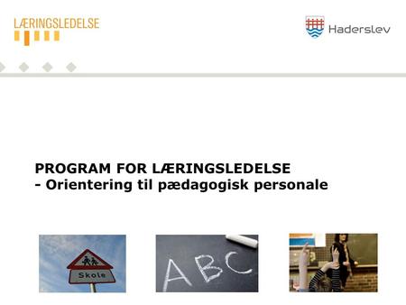 PROGRAM FOR LÆRINGSLEDELSE - Orientering til pædagogisk personale.