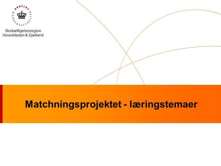 Beskæftigelsesregion Hovedstaden & Sjælland Matchningsprojektet - læringstemaer.
