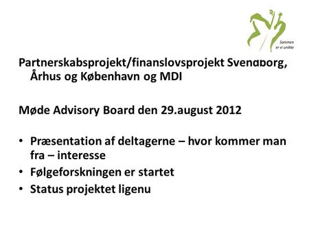 Møde Advisory Board den 29.august 2012