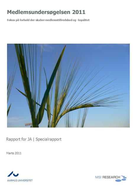 Medlemsundersøgelsen 2011 Fokus på forhold der skaber medlemstilfredshed og -loyalitet Rapport for JA | Specialrapport Marts 2011.