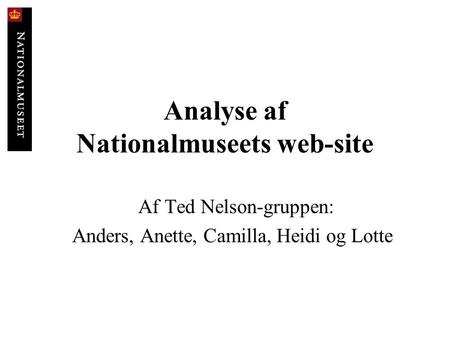 Analyse af Nationalmuseets web-site