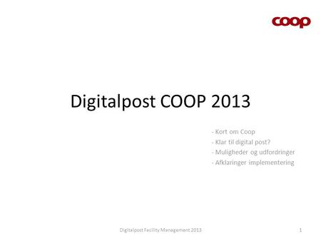 Digitalpost Facility Management 2013