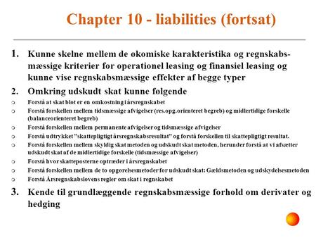 Chapter 10 - liabilities (fortsat)