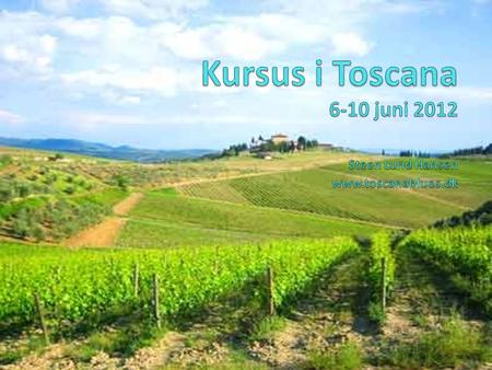 Kursus i Toscana 6-10 juni 2012 Steen Lund Hansen
