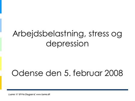 Arbejdsbelastning, stress og depression Odense den 5. februar 2008
